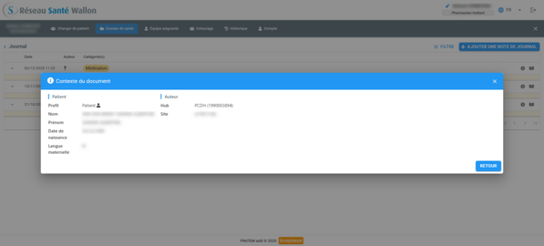 Nouveau : Une note de journal automatique pour le Pharmacien de référence
