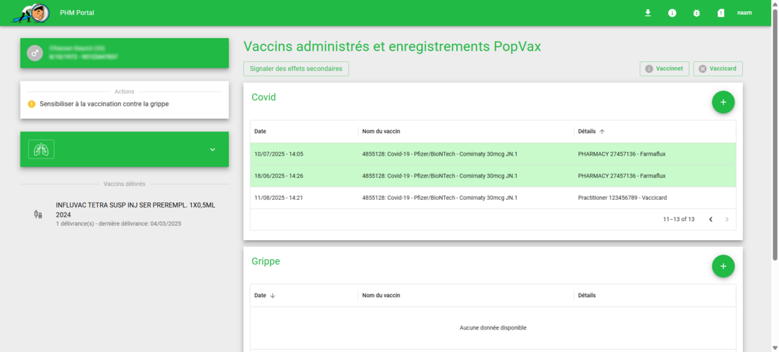 Dashboard Phm Portal Vaccinatie Fr
