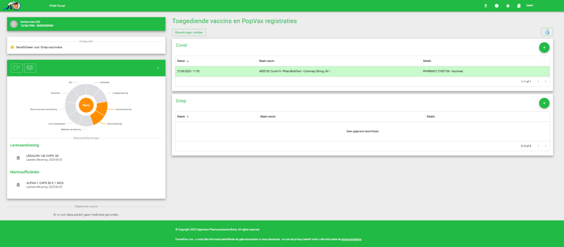 Dashboard Phm Portal Vaccinatie